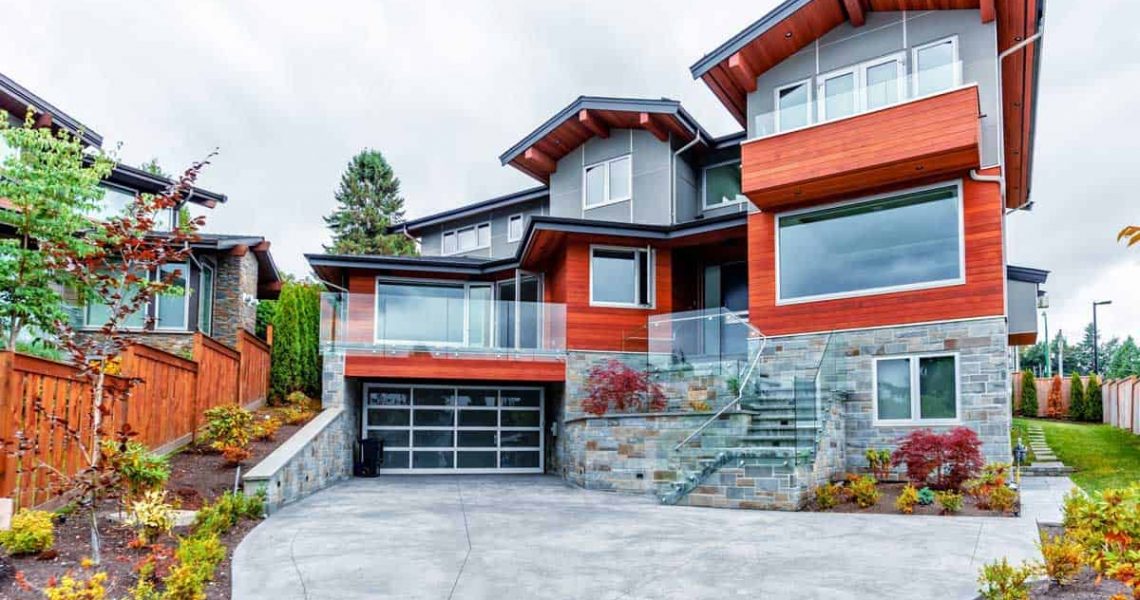 balcony-beautiful-bushes-residential-garage-door