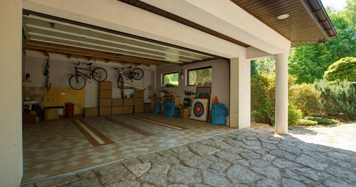 clean double garage