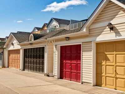 color-garage-doors-row-of-parking-garages